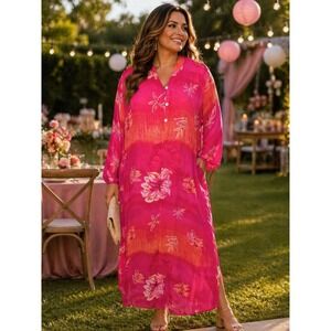 STUDIO BY VALERIE STEVENS Women's Large Kaftan Vintage Boho -614